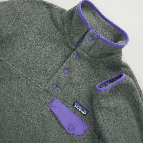 Patagonia Jackets & Blazers - Patagonia‎ Synchilla Snap-T Fleece Pullover Womens XS Gray Purple Trim 25485